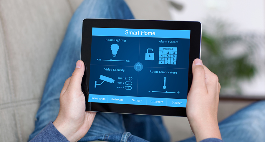 The ability to access and control security components from a mobile device is one of the top smart home trends in Youngstown. Close-up of smart home security app.